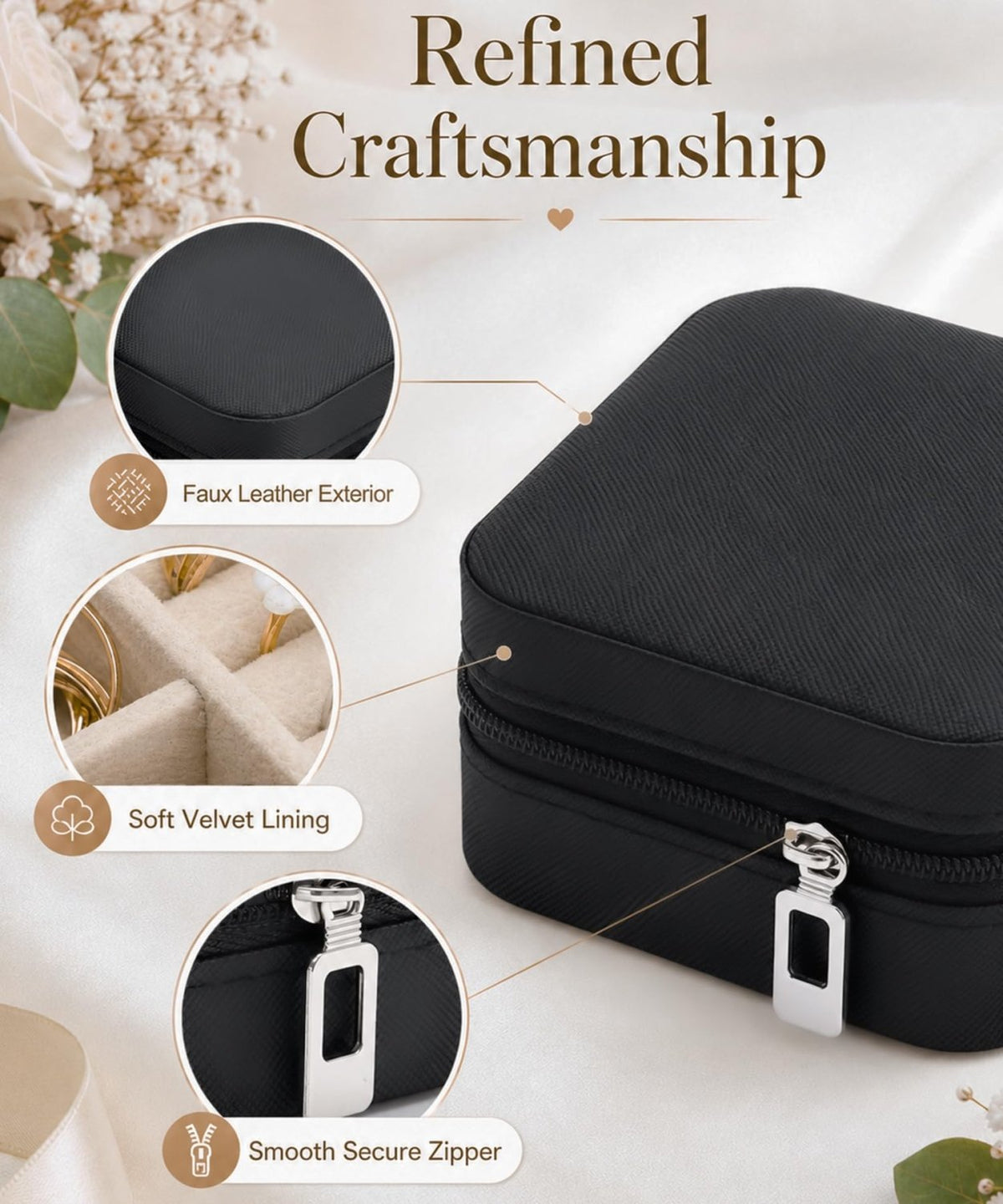 Homde 6-Pack Travel Jewelry Cases for Bridesmaids and Gifts-White-27-Homde