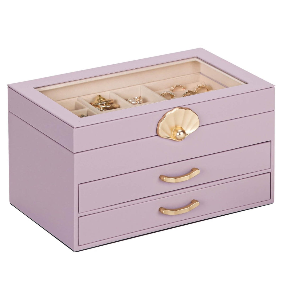 Homde Modern Jewelry Box for Women: 4-Layer Organizer with Clear Lid-3-Layer-5-Homde