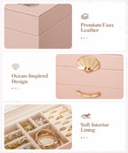 Homde Modern Jewelry Box for Women: 4-Layer Organizer with Clear Lid-4-Layer-36-Homde