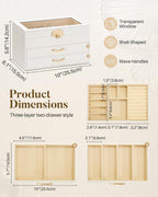 Homde Modern Jewelry Box for Women: 4-Layer Organizer with Clear Lid-4-Layer-12-Homde