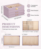 Homde Modern Jewelry Box for Women: 4-Layer Organizer with Clear Lid-4-Layer-46-Homde