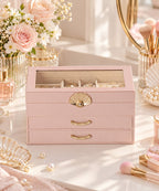 Homde Modern Jewelry Box for Women: 4-Layer Organizer with Clear Lid-4-Layer-38-Homde