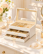 Homde Modern Jewelry Box for Women: 4-Layer Organizer with Clear Lid-4-Layer-7-Homde