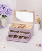 Homde Modern Jewelry Box for Women: 4-Layer Organizer with Clear Lid-4-Layer-40-Homde