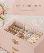 Homde Modern Jewelry Box for Women: 4-Layer Organizer with Clear Lid-4-Layer-34-Homde