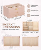 Homde Modern Jewelry Box for Women: 4-Layer Organizer with Clear Lid-4-Layer-37-Homde