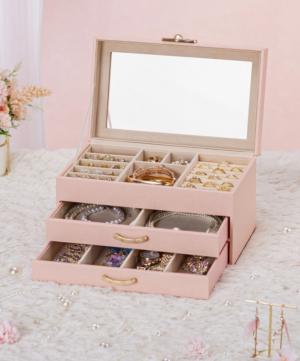 Homde Modern Jewelry Box for Women: 4-Layer Organizer with Clear Lid-4-Layer-31-Homde