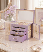 Homde Modern Jewelry Box for Women: 4-Layer Organizer with Clear Lid-4-Layer-48-Homde