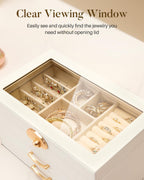 Homde Modern Jewelry Box for Women: 4-Layer Organizer with Clear Lid-4-Layer-9-Homde
