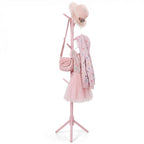 Homde Kids Wooden Coat Rack Stand with 9 Hooks and Adjustable Height-Homde