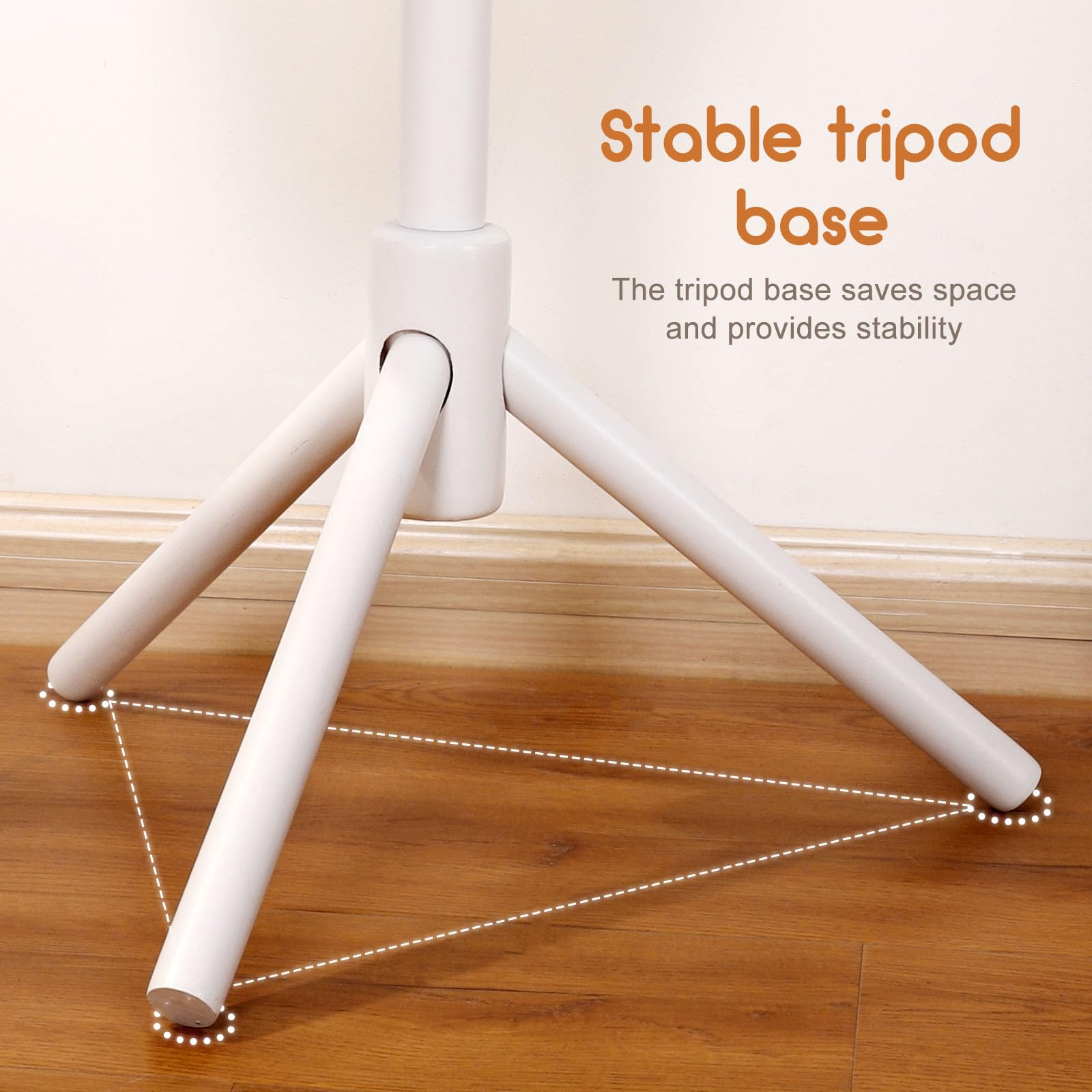 Homde Kids Wooden Coat Rack Stand with 9 Hooks and Adjustable Height-Homde