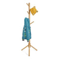 Homde Kids Wooden Coat Rack Stand with 9 Hooks and Adjustable Height-Homde