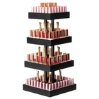 Homde 360° Rotating Nail Polish Organizer, 4-Tier Bamboo Display Rack-Black-2-Homde