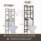 Homde 4-Tier Over The Toilet Storage Rack with Baskets and Tissue Holder-Brown-28-Homde