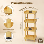 Homde 4-Tier Bamboo Storage Shelf: 176 lbs Sturdy Entryway Modern Organizer - 3-Homde