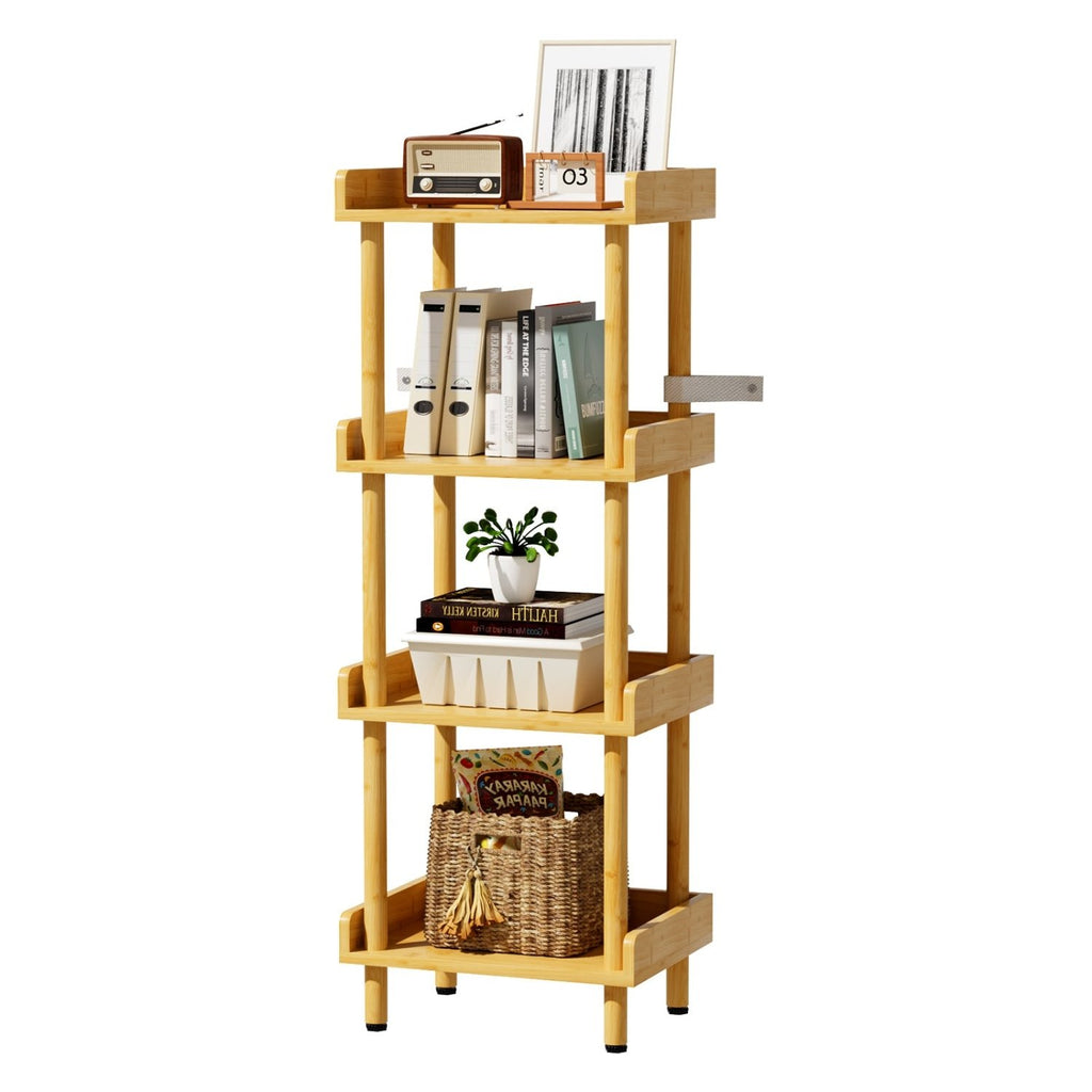 Homde 4-Tier Bamboo Storage Shelf: 176 lbs Sturdy Entryway Modern Organizer - 1-Homde