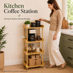 Homde 4-Tier Bamboo Storage Shelf: 176 lbs Sturdy Entryway Modern Organizer - 8-Homde