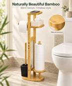 Homde Toilet Paper Holder Set: Storage for 4 Rolls and 2 Packs - 9-Homde