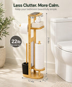 Homde Toilet Paper Holder Set: Storage for 4 Rolls and 2 Packs - 2-Homde