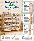 Homde Kids Toy Storage Organizer: 4-Tier Organized Shelf for Playroom - 6-Homde