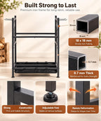 Homde Heavy Duty Firewood Rack: Indoor Sortable Log Holder with Base Tray - 9-Homde