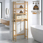 Homde 4-Tier Over The Toilet Storage Rack with Baskets and Tissue Holder-12