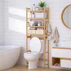 Homde 4-Tier Over The Toilet Storage Rack with Baskets and Tissue Holder-18