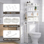 Homde 4-Tier Over The Toilet Storage Rack with Baskets and Tissue Holder-20