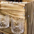 Homde Wall Mounted Wooden Wine Rack with Glass Holder-Regular without LED-11-Homde